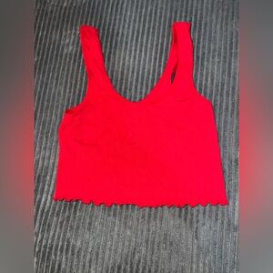 Cropped red tank top Size small
